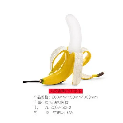 Banana Table Lamp Led Night Lights For Bedroom Bedside Living Room Glass Modern Home Decor Desk Lamp Lighting Fixtures
