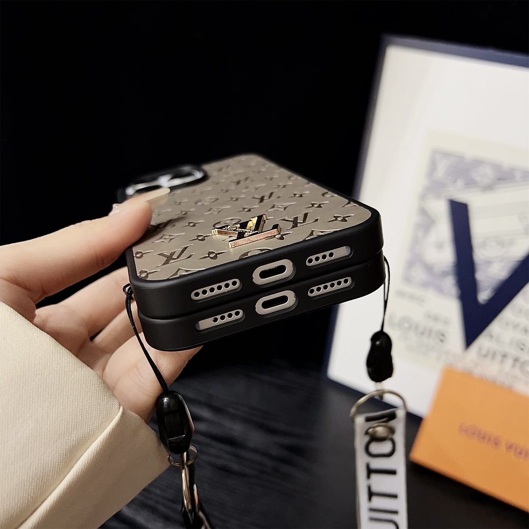 LV Elegant Bracelet Monogram 3D Embossed Soft-touch Leather Apple iPhone Case Samsung Galaxy Cover