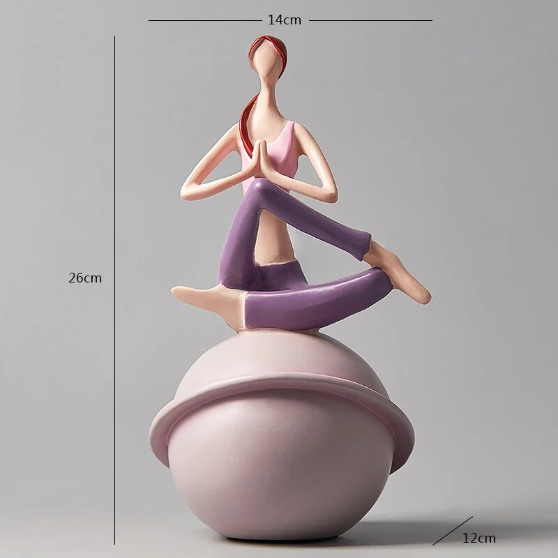 Nordic Creative Resin Figure Model Home Decoration Accessorie Modern Yoga Girl Art Crafts Living Room Decorative Statuette Gifts