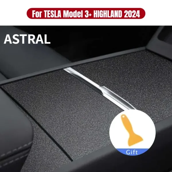 New For Tesla Model 3+ Highland 2024 Center Console Panel Sticker Suede Film Carbon Central Control Cover Car Interior