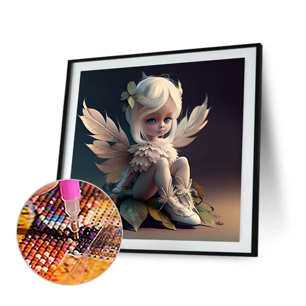 Full Round Diamond Painting 50*50cm - Little Girl With Wings