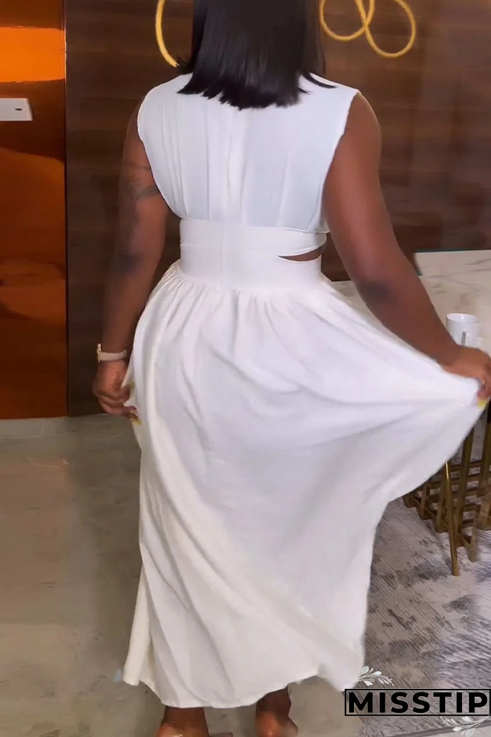 Black Elegant Solid Hollowed Out Patchwork Half A Turtleneck A Line Dresses