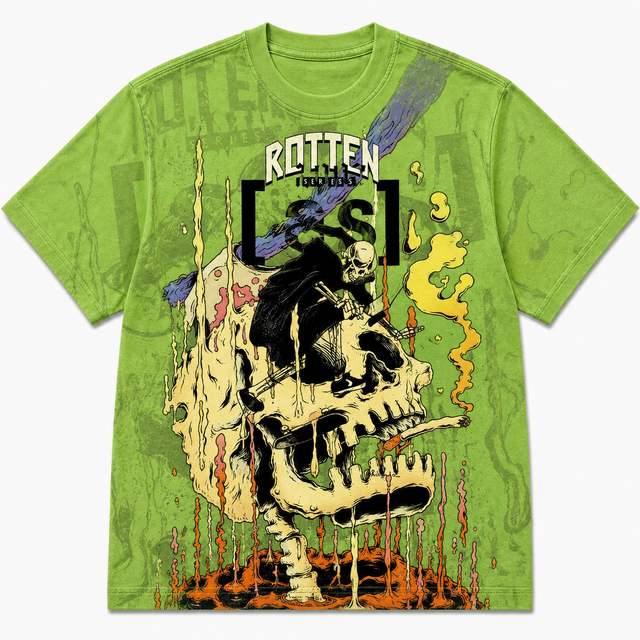 Street Rotten Skull Cotton T-Shirt