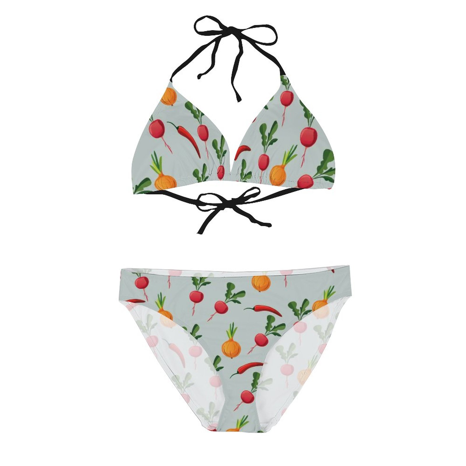 Vegetables Women's Halter Tie String Triangle Bikini Set