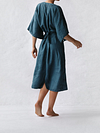 Elegant Inky Blue Linen Dress