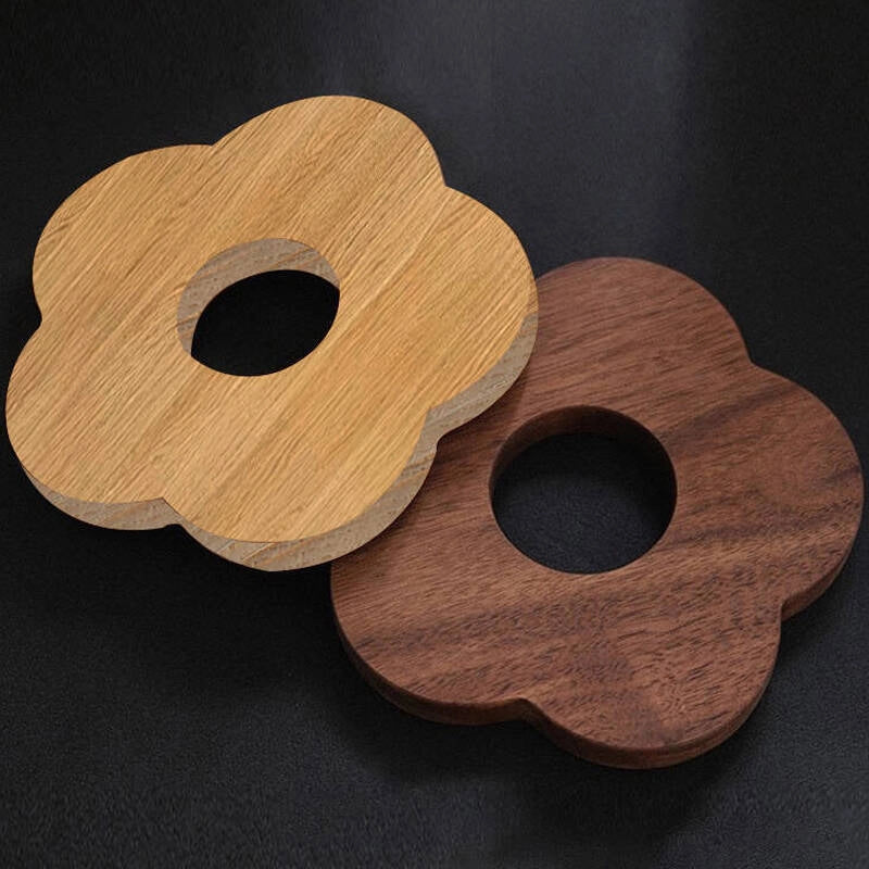 Japanese Style Cookie Coaster Beech Wood Black Walnut Wood Insulation Mat Placemat Coaster Cute Simple Pat Wind Insulation Mat