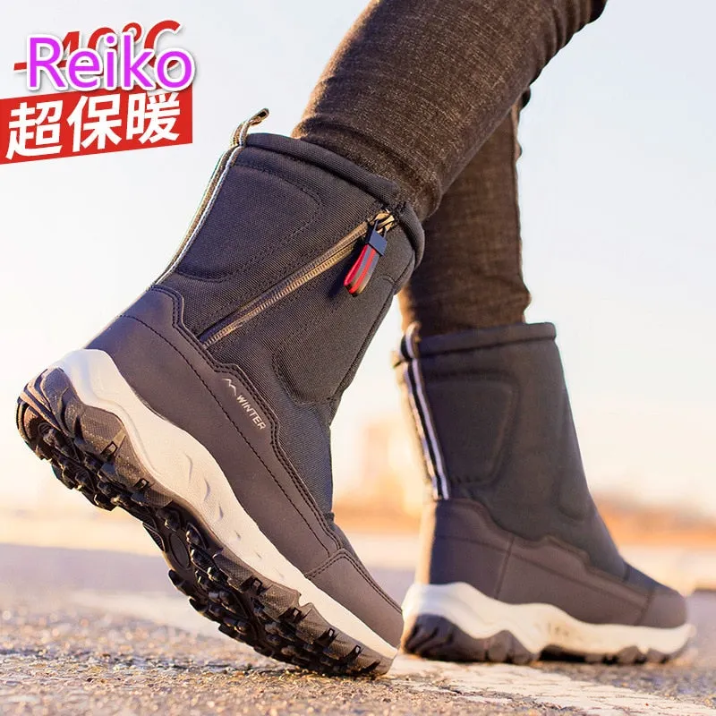 2021 winter new thick couple snow boots plus velvet warm outdoor leisure short boots Black platform snow boots women wedges