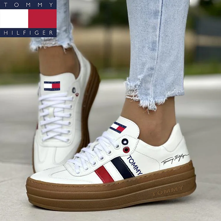Tommy Hilfiger® Women's sports shoes made of smooth, soft leather, lightweight and breathable