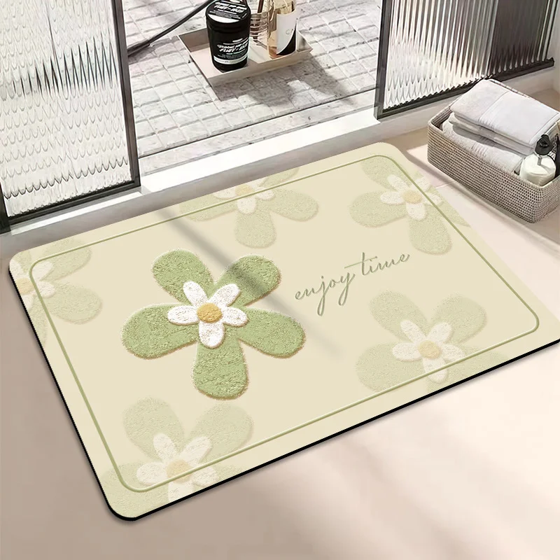 Athvotar Pure And Fresh Household Toilet Door Carpet Toilet Water Suction Fast Dry Anti-Slip Foot Mat Bathroom Soft Diatom Mud Floor Mat