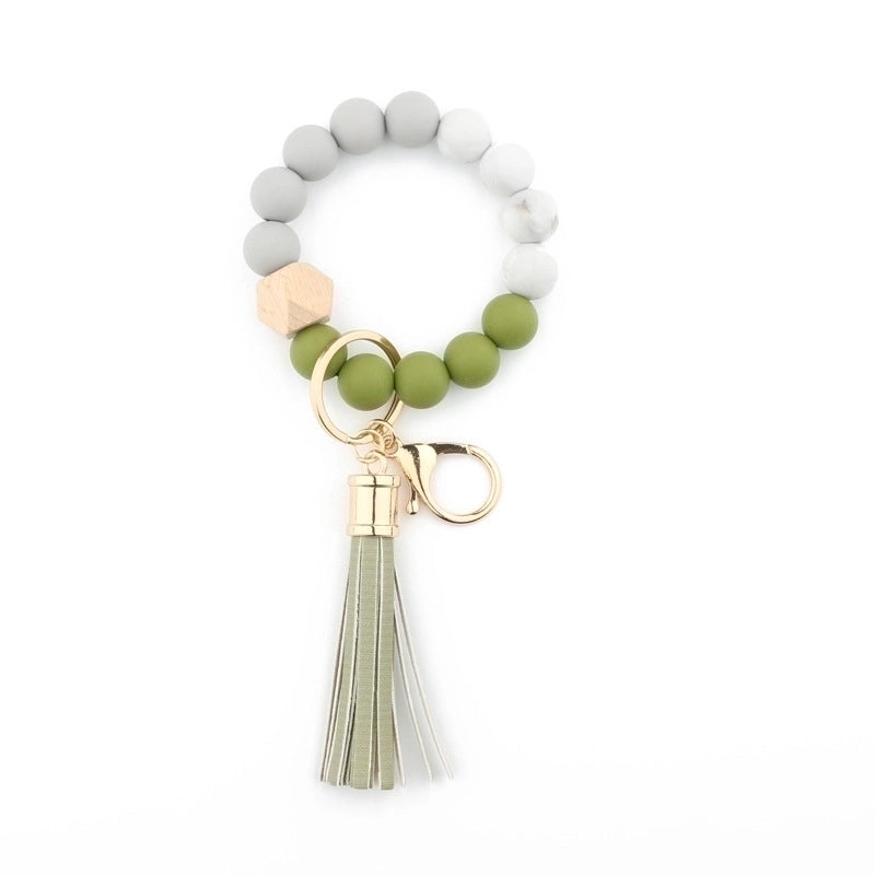 Fashion Color Block Silica Gel Women’s Bag Pendant Keychain 1 Piece