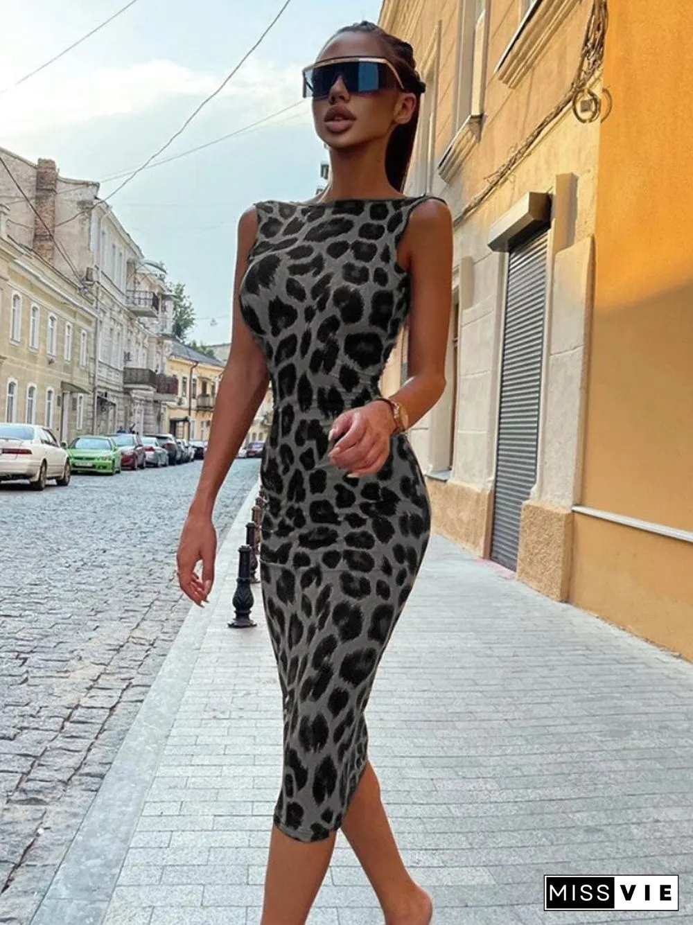 Womens Summer Dress-Sleeveless Ladies Open Back Vest Long Sexy Club Party Bodysuit