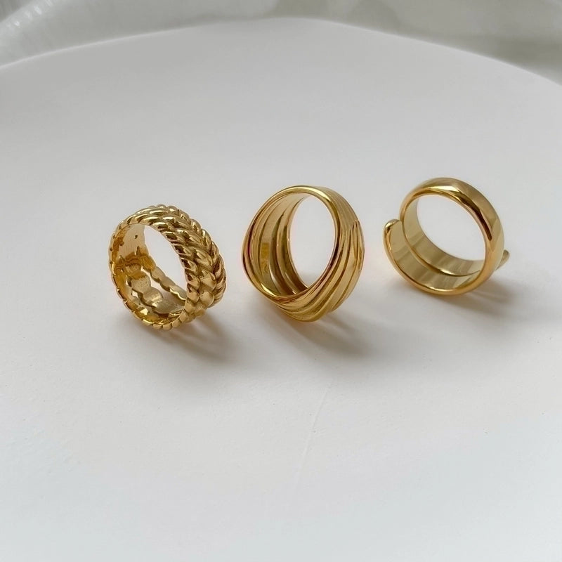 Minimalist Geometric Titanium Steel Plating Open Ring