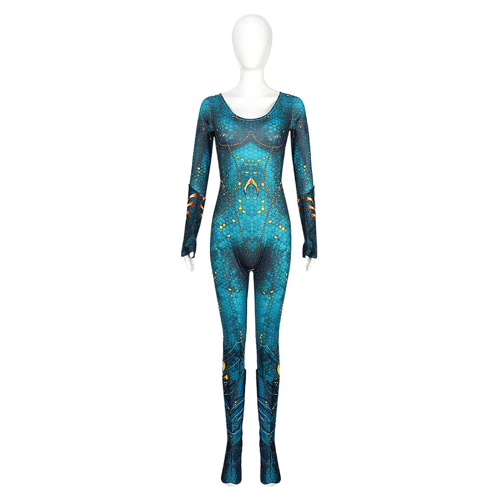 Movie Aquaman Mera Jumpsuit Cosplay Costume Outfits Halloween Carnival Party Suit