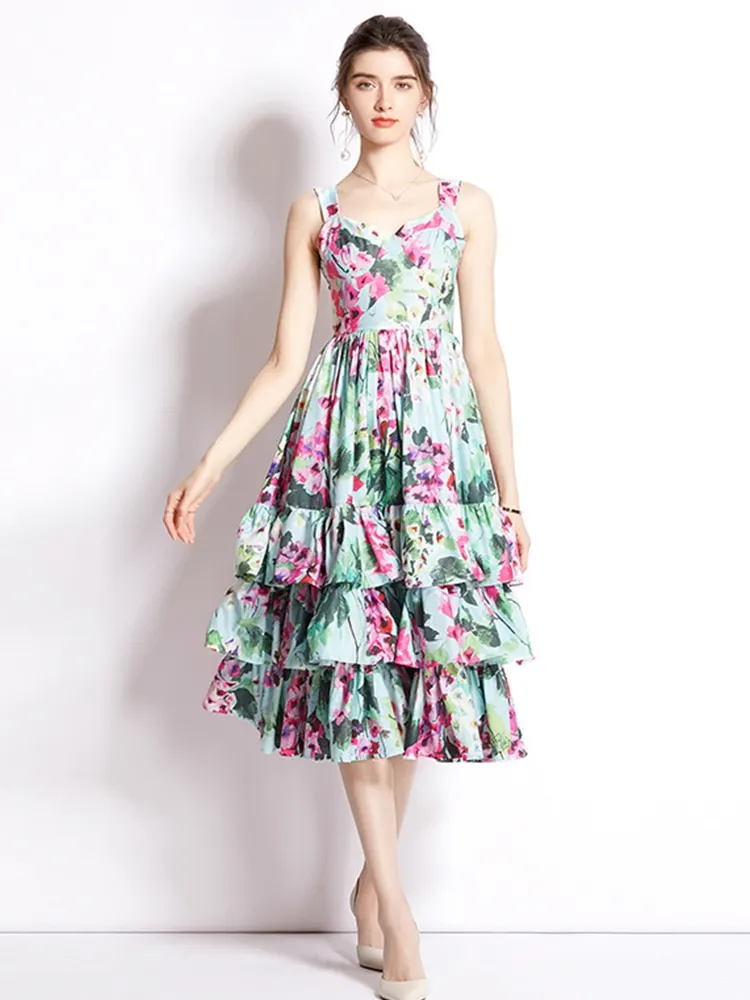 OFEEFAN Women's Summer Spaghetti Strap Tiered Dress - Lightweight Swing Mini Dress, Beach Cover Up - View #13