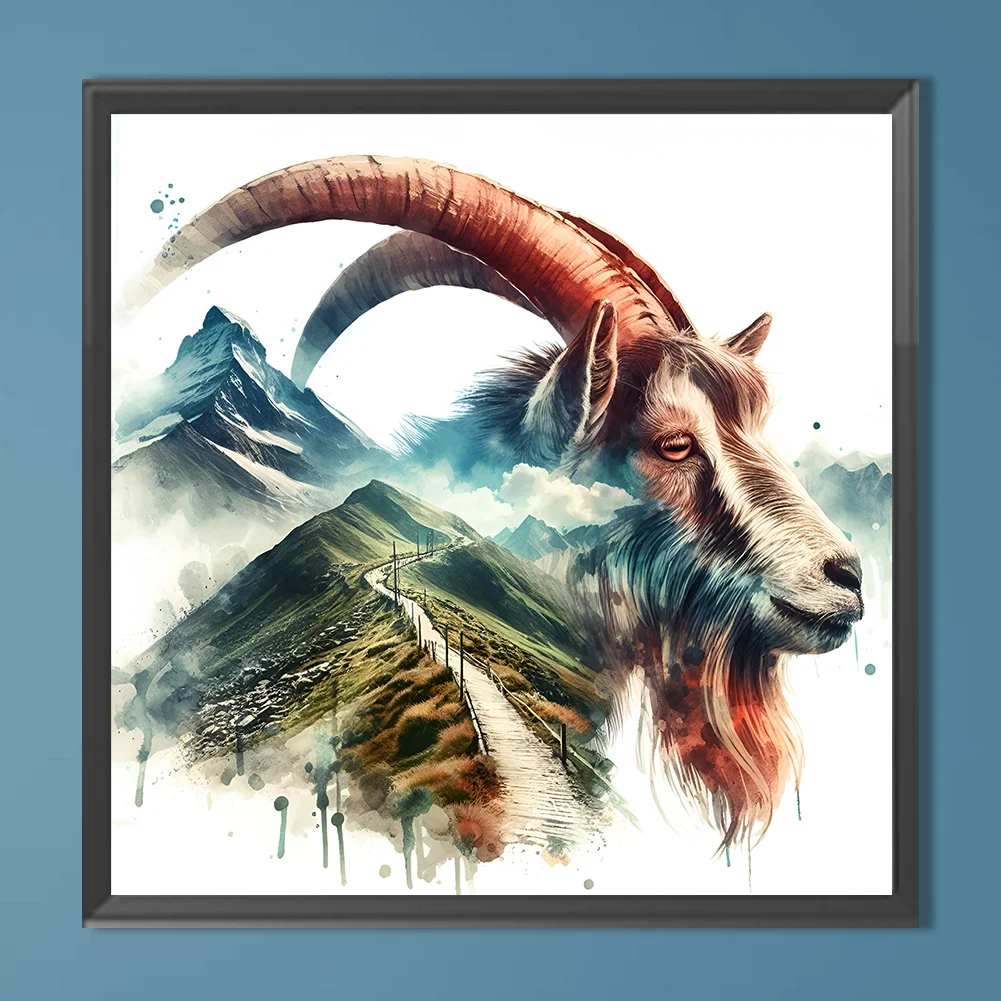 Diamond Painting - Full Round Drill - Goat Silhouettes(Canvas|30*30cm)