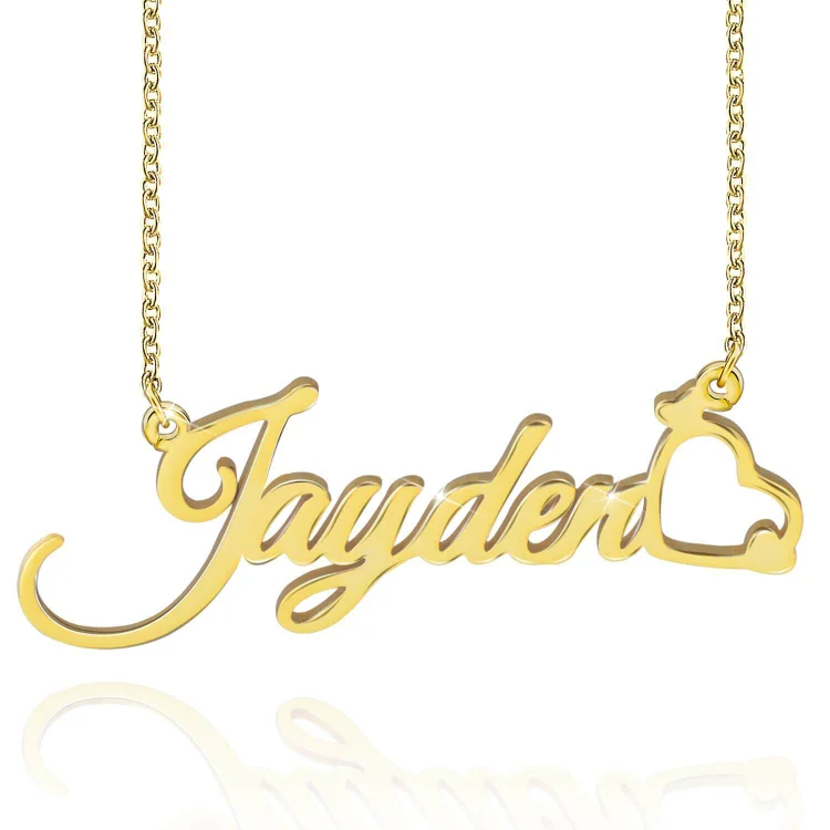 Personalized Name Necklace Nameplate With Heart