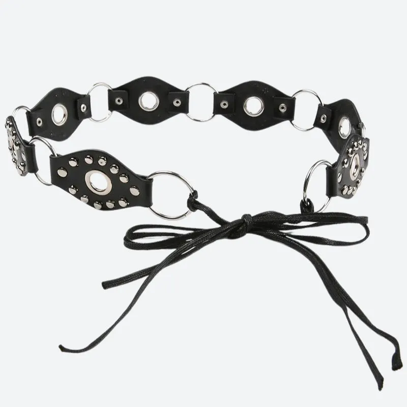 Brownm Faux Leather Lace Up Belt