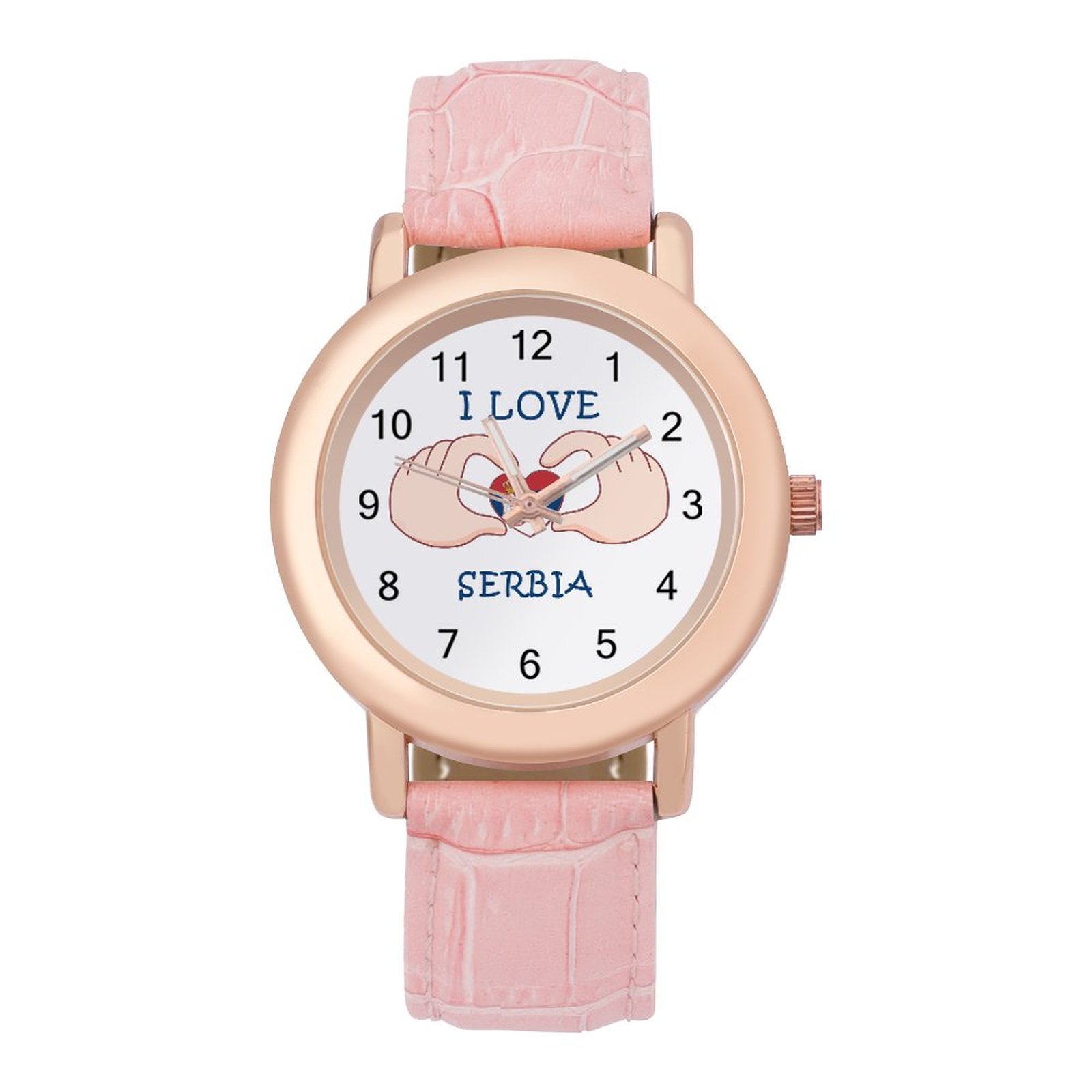 I Love Serbia Women's Leather Strap Fashion Watches