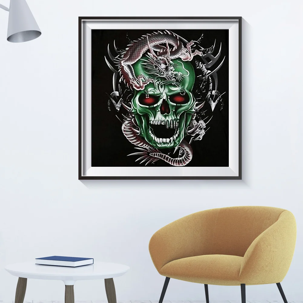 5D DIY Diamond Painting Skull Dragon Full Square Drill Mosaic Picture Craft