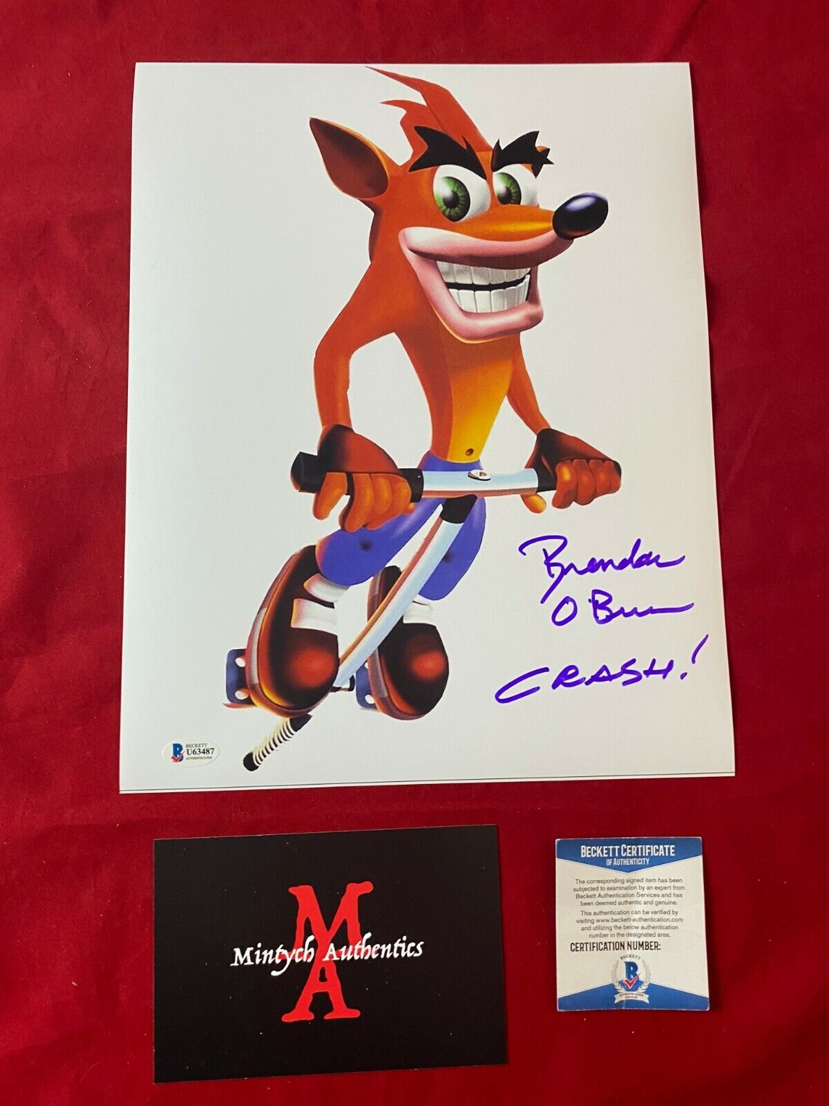 BRENDAN O'BRIEN AUTOGRAPHED SIGNED 11x14 Photo Poster painting! CRASH BANDICOOT! BECKETT COA!