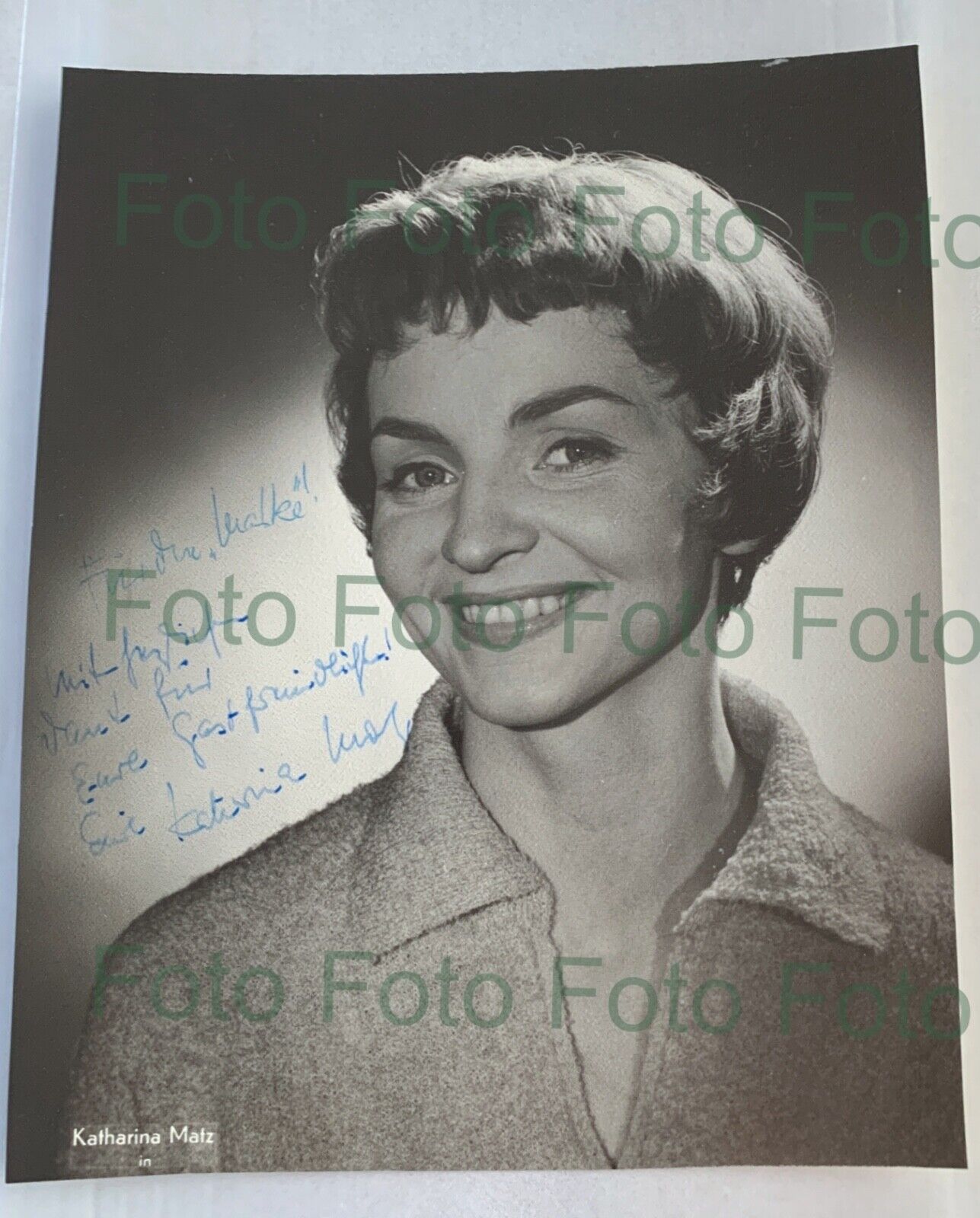 Katharina Matz Original Autograph On Vintage Portrait Film Box Photo Poster painting (TV-419