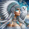 Girl And Owl-11CT Stamped Cross Stitch 45*45cm/17.72*17.72in tapestrymarket