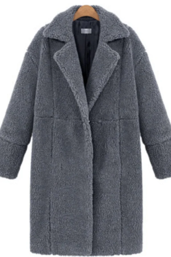 Fashion Solid Color Woolen Overcoat