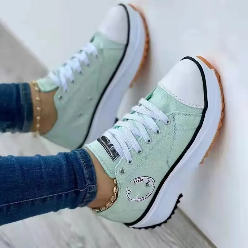 Breakj Breakj 2025 New Low-Top Single Shoes Women's Thick-Sed Canvas Shoes With Loose Cream Soles In Front Of The Large Women's Shoes