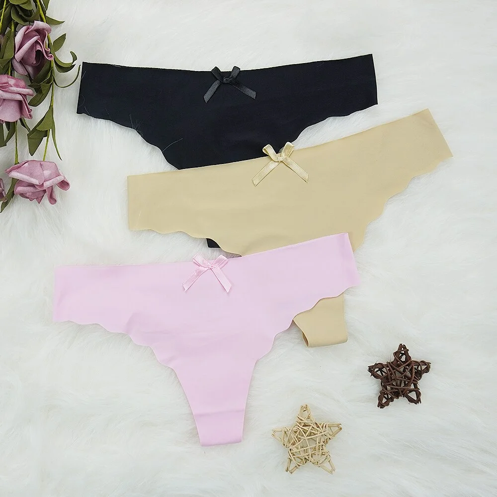 Billionm Seamless Thong Underpants Women Ladies Low Waist Sexy G String Solid Underwear Wholesale Lots Bulk Panties