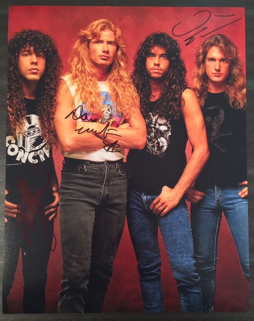 GFA Dave Mustaine, Ellefson & Marty * MEGADETH * Signed 11x14 Photo Poster painting PROOF M2 COA