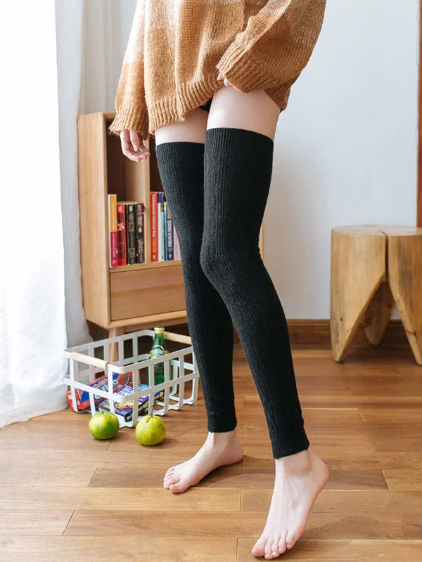 Casual Skinny Leg Pure Color Leg Warmers Accessories