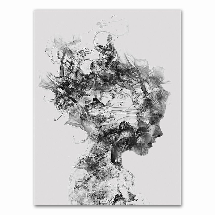 Scandinavian Posters Nordic Poster Black and White Pictures Feather Wall Painting Abstract Art Prints Living Room Wall Decor