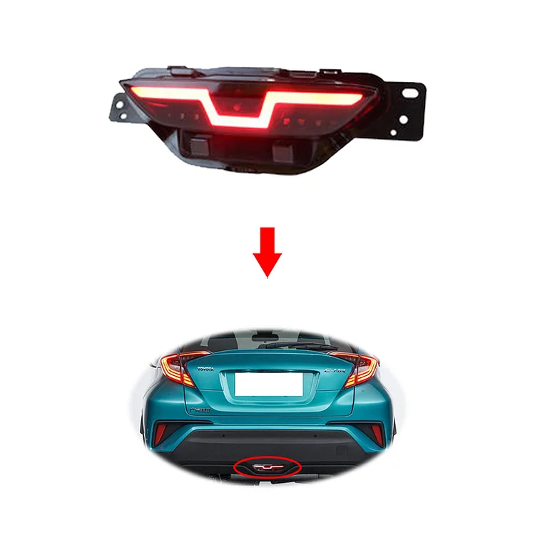 Car LED DRL For Toyota C-HR CHR LED DRL Rear Brake Light Rear Bumper Light 2017-2020 taillight taillamp assembly ITN Auto
