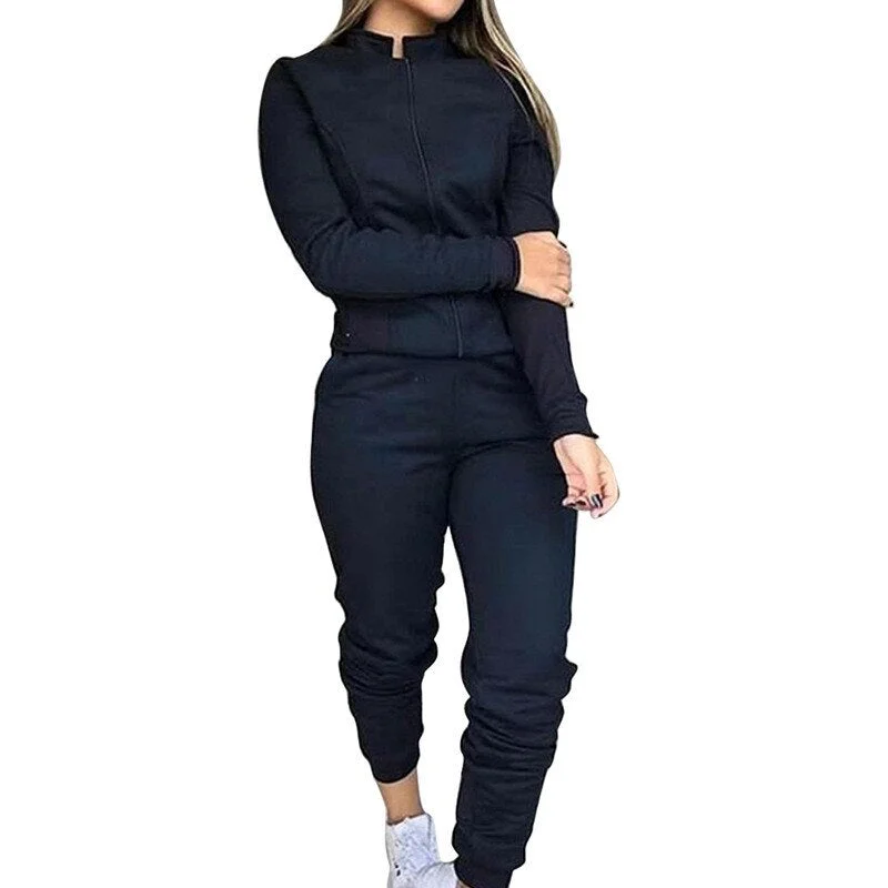 Autumn Winter 2 Piece Set Tracksuit Women clothes Sportwear Fleece Pullover Sweatshirts Trousers Jogger Pants Warm Outfits