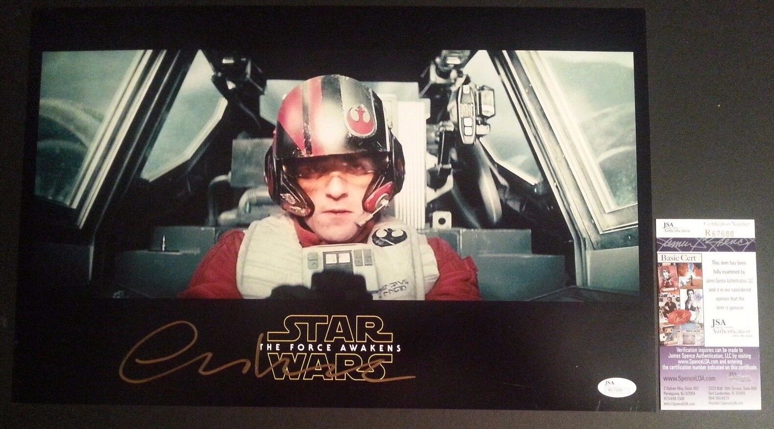 OSCAR ISAAC Hand-Signed STAR WARS THE FORCE AWAKENS 11x17 Photo Poster painting (PROOF)(JSA COA)