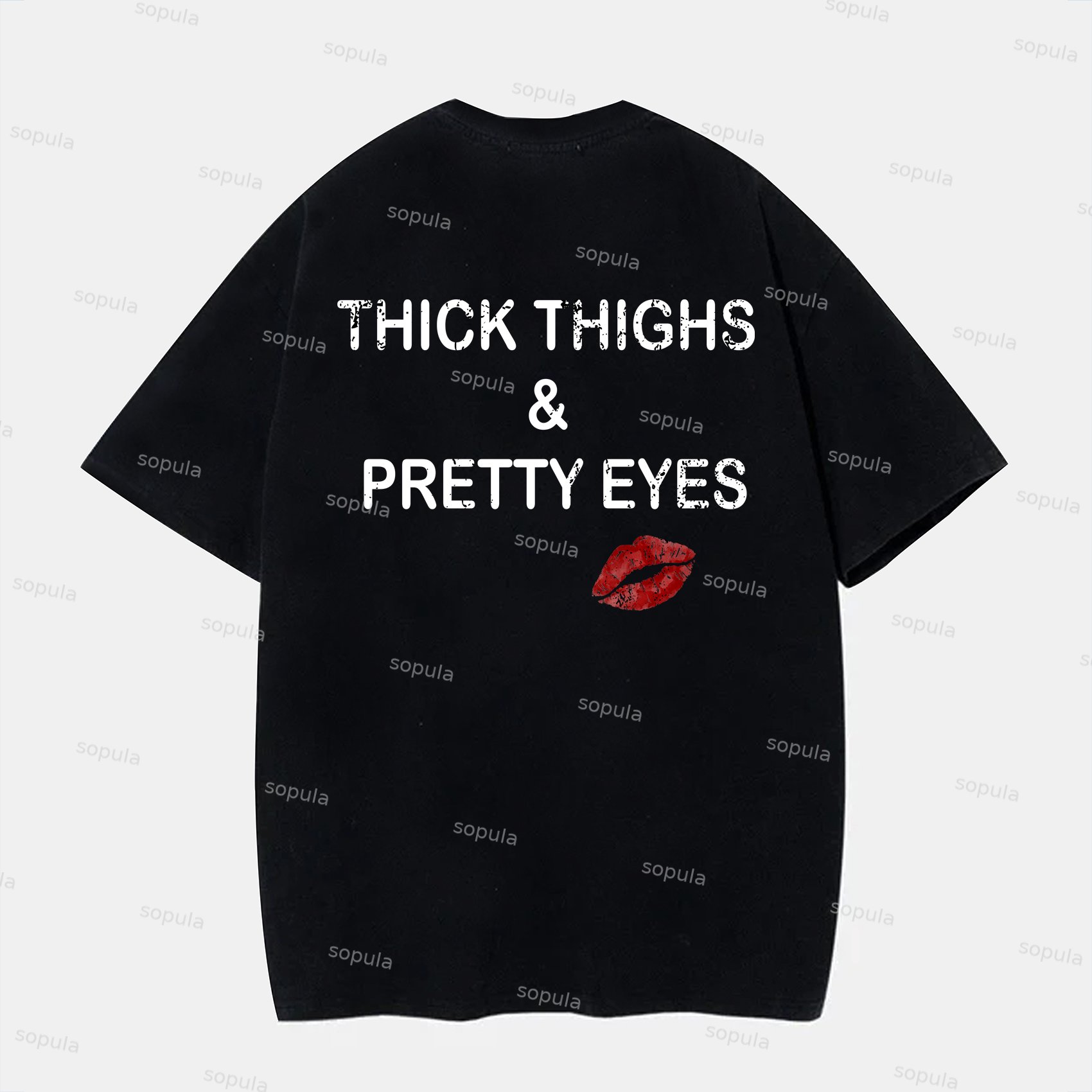 Sopula Fashion Thick Thighs & Pretty Eyes Printed Short Sleeve Cotton T-Shirt - Sopula｜Premium Graphic Tees & Graphic Clothing
