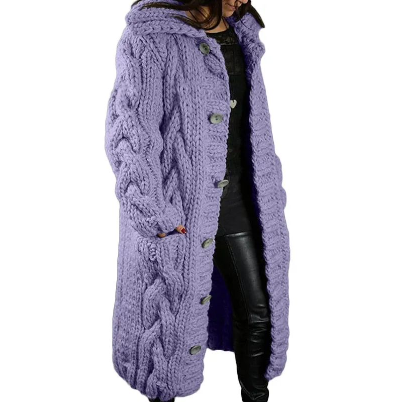 Fitshinling Vintage Winter Sweater Cardigan Twist Plus Size 5XL Oversized Knitted Coat Female Long Cardigans Fashion Jackets New