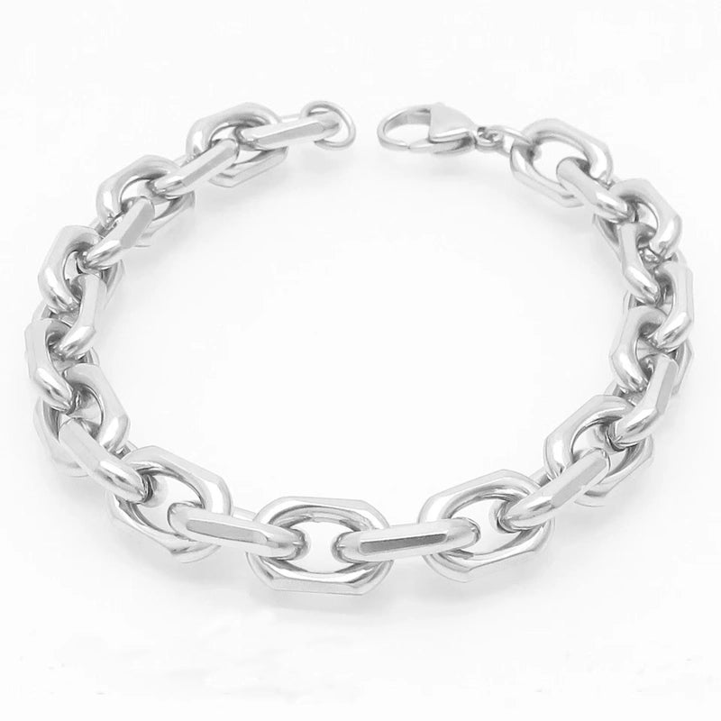 Stainless Steel Cuban Bracelet Figaro Combination Suit Fashionable Titanium Steel Men’s Bracelet