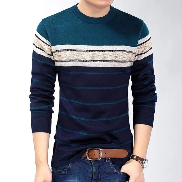 fashion casual clothing social fitness bodybuilding striped t shirts men t-shirt tee shirt pullover sweater | EGEMISS