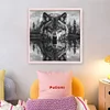 (US Only)Wolf Printed Cross Stitch Kit 50x50cm DIY 14CT Thread Art Needlework Decor