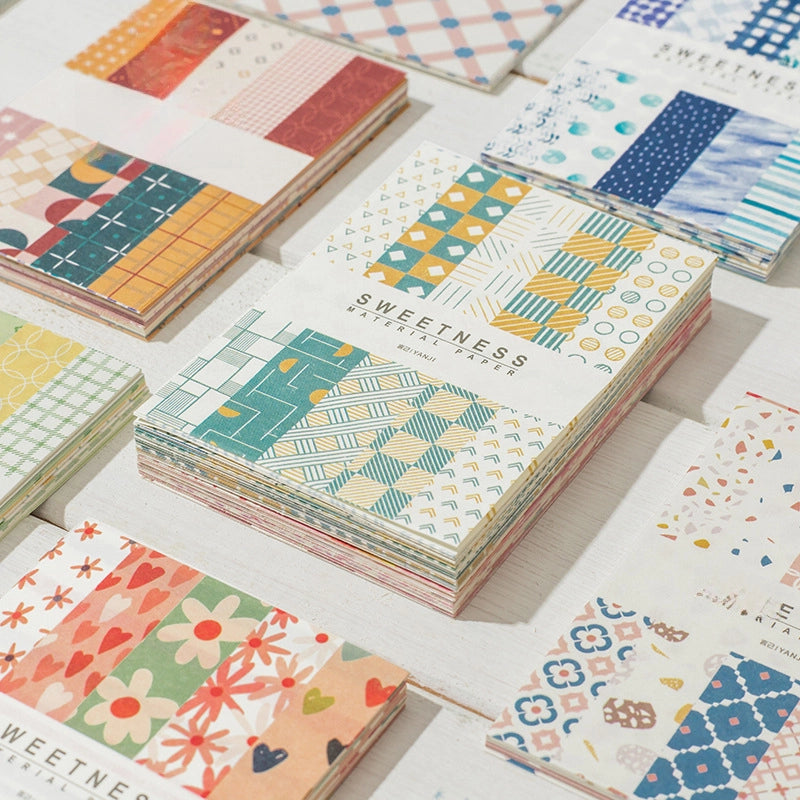 Yan Ji Material Paper Sweet Supply Series Korean Light Retro Hand Account Decoration Backing Paper 50 Into 10