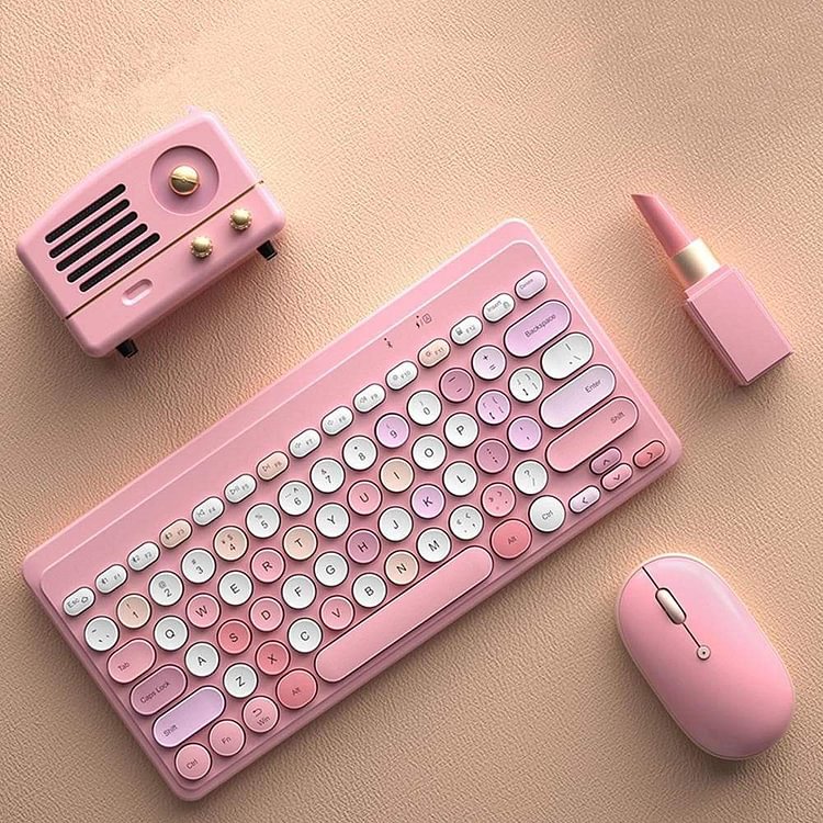 Pink/Green Mini Bluetooth Wireless Keyboard Mouse Set SS1271