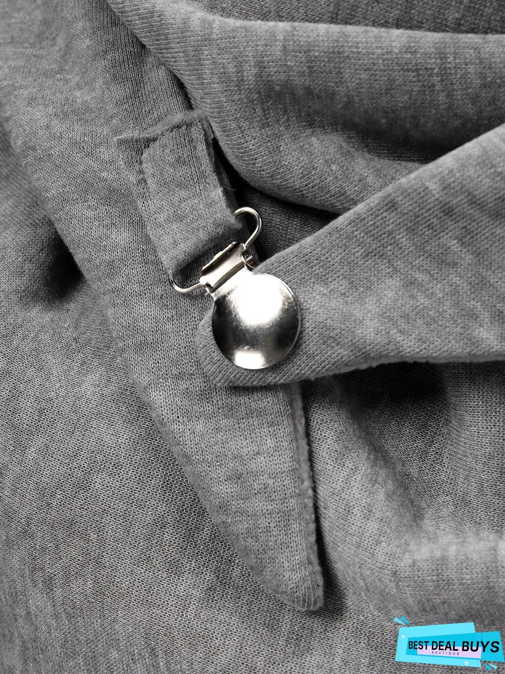 Grey Casual Solid Cotton Scarves