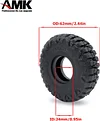 AMK 2Pcs 1.0" Rubber Mud Off Road Tires 24x62x20.5mm for 1/24 RC Crawler Car Axial SCX24 Gladiator Deadbolt 1/18 TRX4M (2PCS)