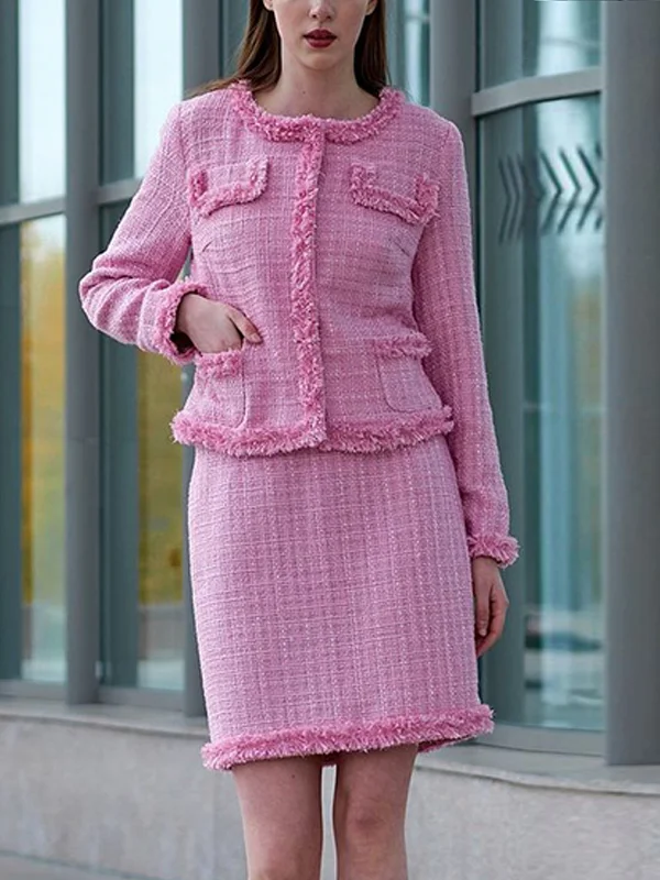 Xiaoxiangfeng Solid Color Top And Skirt Suit