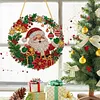 5D Crystal Gem Painting Kit Santa Wreath Window Hanging 9.45x9.45in
