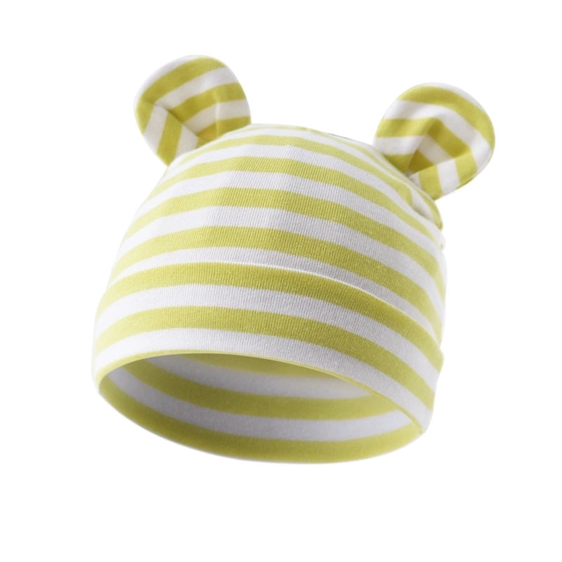 New Infant Fetal Cap Newborn Head Cap Solid Color Ear Hat Boys And Girls Baby Hat A54