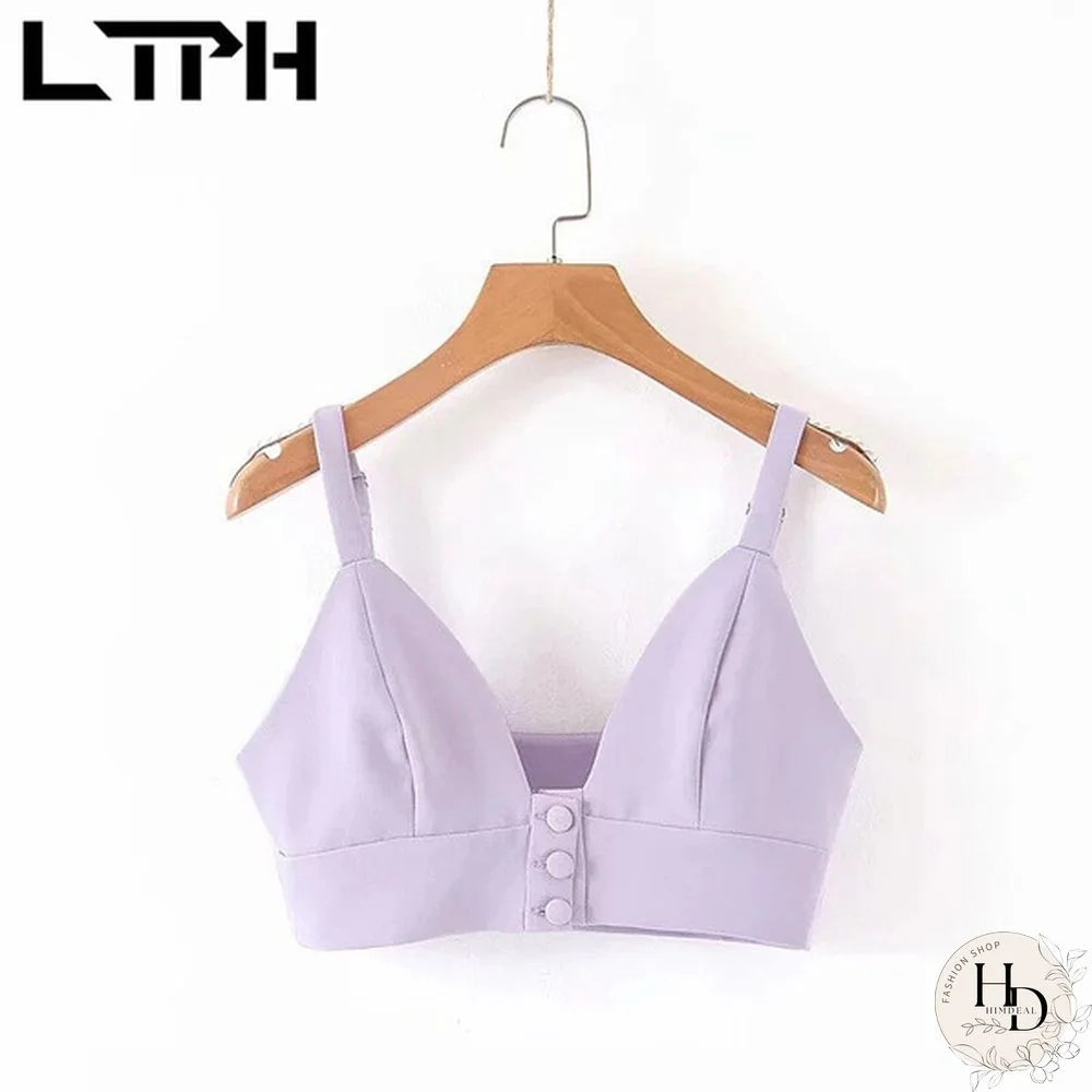 Ltph Ins Purple Office Lady 3 Pieces Set Business Women Outfits Casual Blazer V-Neck Camisole Shorts Short Suits Spring New