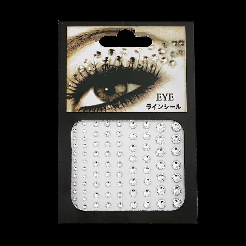 2021 Fashion Women Tattoo Diamond Makeup Eyeliner Eyeshadow Face Sticker Jewel Eyes Makeup Crystal Eyes Sticker