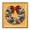 DIY Christmas Pearl Painting Lighted Wall Art ,Diamond Painting LED Picture with Inner Frame, Handmade Beaded Christmas Decor with Warm Glow Lights, Holiday Home Decoration Gift for Living Room Bedroom